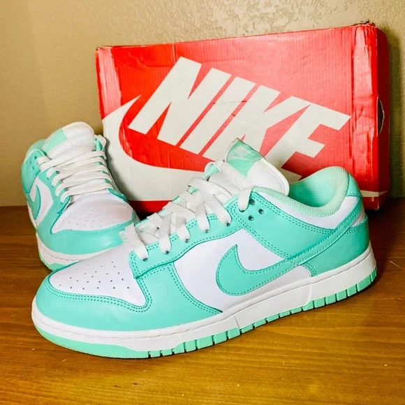 EUC RARE Women’s Nike Low Dunk Green Glow/White Sneakers - HTF - Picture 5 of 17